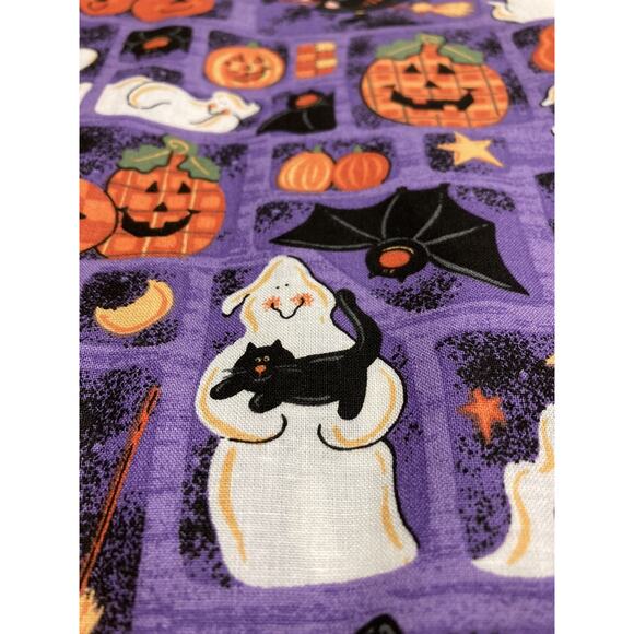 Halloween Holiday Cotton Fabric Material Ghosts Cats Witches Pumpkins 45.5 X 71 - Picture 2 of 4